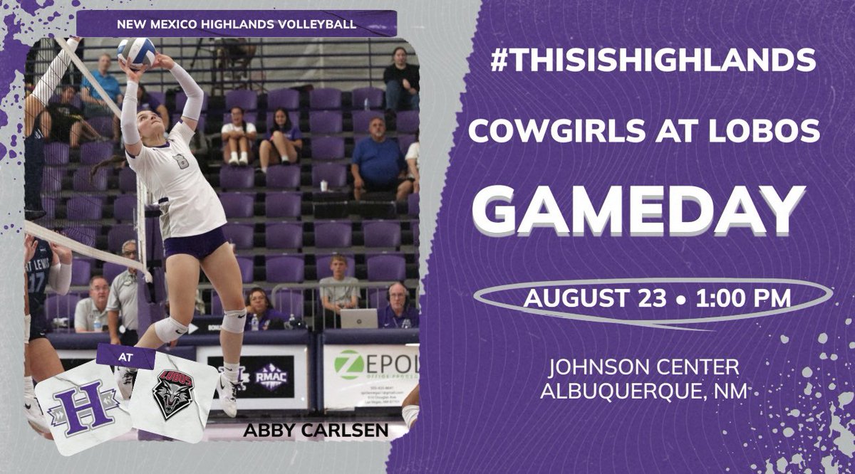 🏐 Cowgirls kick off the 2025 season today!

🆚  UNM
📍 Johnson Center
⏰ 1:00 pm

#ThisIsHighlands