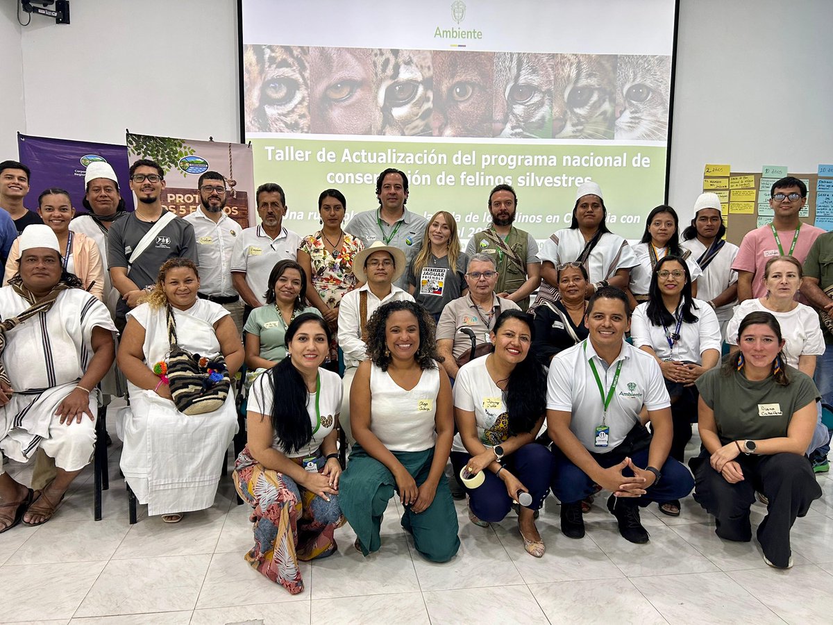 ¡#ColombiaFelina llegó al Caribe! 🐆

En Santa Marta realizamos el 7º taller regional para actualizar el Programa Nacional de Conservación de Felinos Silvestres.

Participaron comunidades indígenas, campesinas, caficultores, cacaoteros, academia y autoridades ambientales como