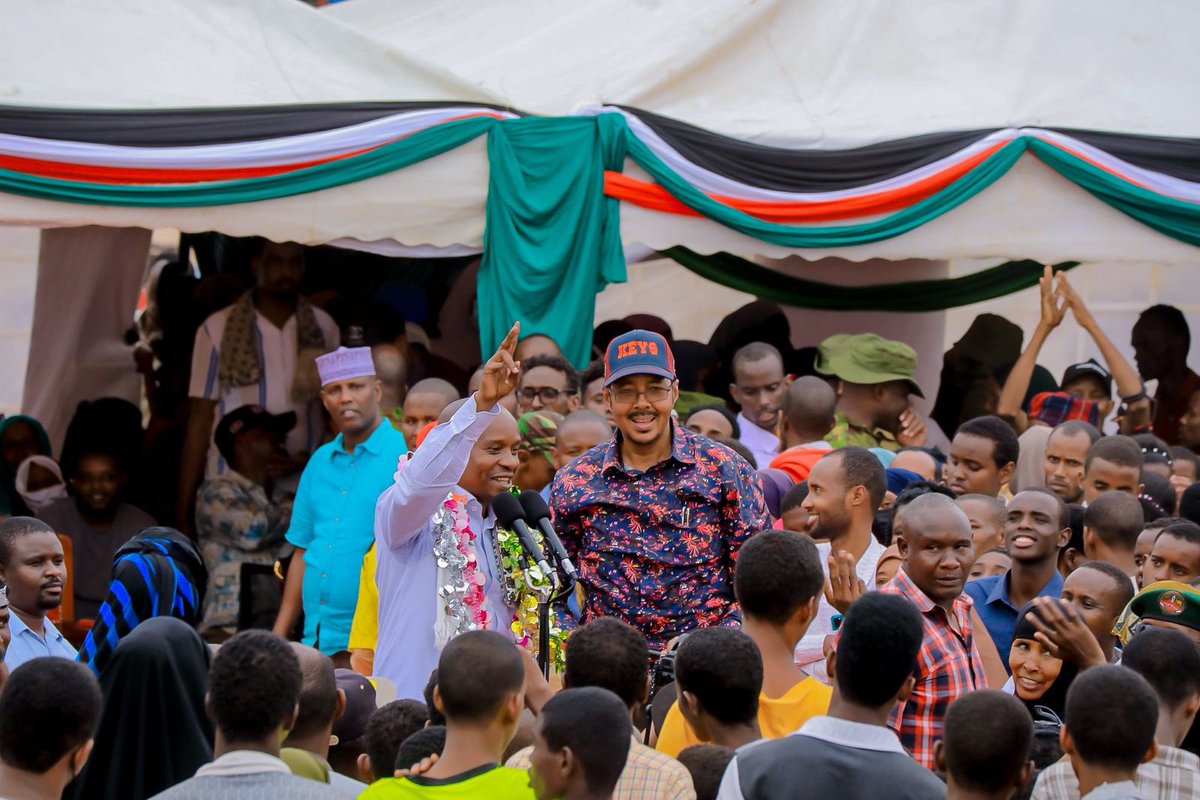 HonAdanKeynan's tweet photo. Joined the Deputy President, H.E. Prof. Kithure Kindiki, during his first day of the development tour of the North Eastern region with key engagements with the people in Lafey and Elwak in Mandera County and Wajir County this afternoon. Accompanied by a delegation of national leaders, including the National Assembly Leader of Majority, Hon. Kimani Ichung'wah and his Senate counterpart, Hon. Aaron Cheruiyot, together with regional leaders, the visit in the region underscored the government’s firm resolve to prioritize the advancement of key development pillars while empowering communities through strategic interventions. 

This historic visit marked a renewed commitment to addressing the unique challenges of the region while aligning local aspirations with the broader national agenda.

At the core of the enriching tour was the drive to promote equitable transformation programs designed to uplift marginalized areas and unlock the immense potential of our people.