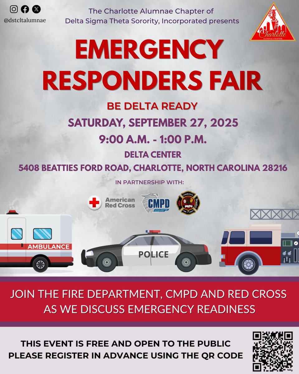 dstcltalumnae's tweet photo. Join #DSTCLT to get #DeltaReady! Link in bio to register.
#DSTCLTCares #GetReady #911Prepared #Emergency #SensationalSAR #DST1913 https://t.co/O26kr8ZMsA