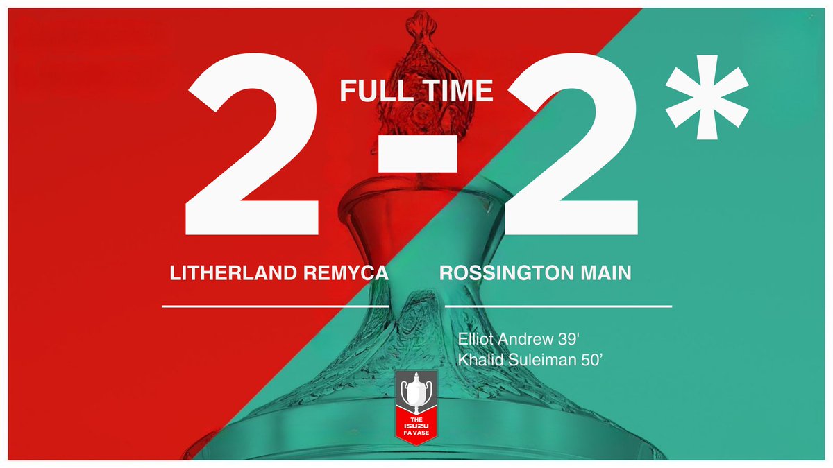 RMFC1919's tweet image. 𝗙𝗨𝗟𝗟 𝗧𝗜𝗠𝗘 ⏹️ | ROSSO WIN ON PENALTIES @RemycaUtd

The cup action doesn’t stop there as your can pre-purchase your @EmiratesFACup @FCUnitedMcr tickets for next Saturday below ⬇️ 

🎟️ rossingtonmainfc.co.uk/payments/satur…

🔴⚫️ 2 - 2* 🔵 (4-5 on penalties)

#UpTheRosso | #IsuzuFAVase
