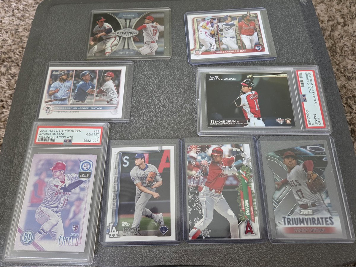 Jason Shoff (@shoffjason) on Twitter photo <a href="/aaroncgarrett/">Aaron C. Garrett</a> Ohtani lot available
Psa 10
Psa 8
Inserts and base
$225 OBO
RETWEETS appreciated <a href="/aaroncgarrett/">Aaron C. Garrett</a> Ohtani lot available
Psa 10
Psa 8
Inserts and base
$225 OBO
RETWEETS appreciated