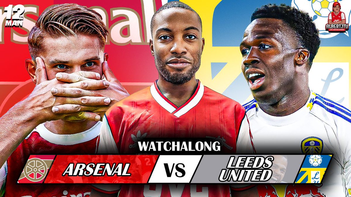 📺 - LIVE WATCH-ALONG On <a href="/FTMPodcast_/">Football's 12th Man</a>

🔴 Arsenal v Leeds ⚪️

🗓 - Saturday 23rd August
⌚️ - 5.15pm

🎙 Guest Host: 

<a href="/aumoh57/">AlbertJTV 🇬🇧🇳🇬 | Arsenal 🔴⚪</a> ( AlbertJTV )

👊🏾 HIT Notification Bell: 🔔 ↙️

youtube.com/live/ZrOPvfLub…

#ARSLEE #Arsenal #COYG