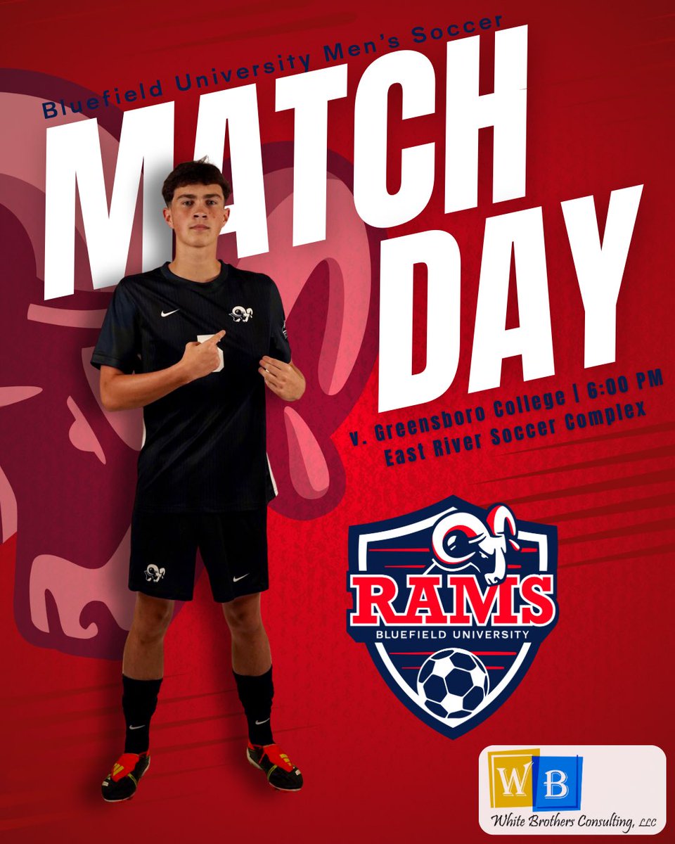 ⚽️ MSOC Gameday

🆚 Greensboro College
📍 East River Soccer Complex
⏰ 6:00 p.m.

📺 youtube.com/@RamsDigitalSp…