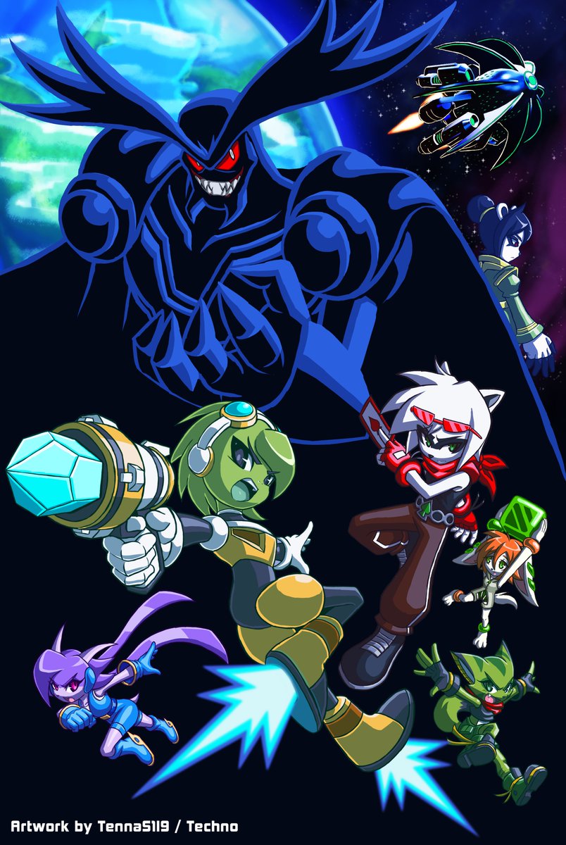 Finished the promo art for the #FreedomPlanetPlus mod that <a href="/SparklyStudios/">Farkle</a> requested me to make for him.
It was finished far earlier than expected, surprisingly enough.