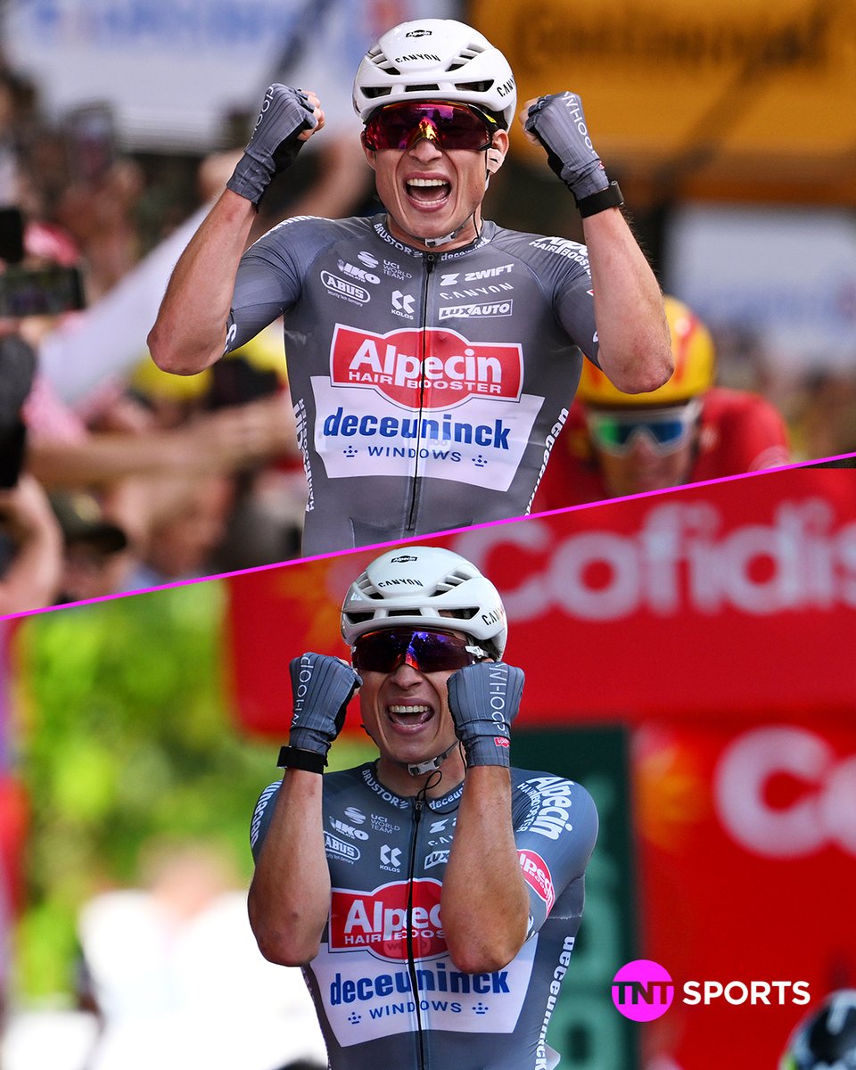 cyclingontnt's tweet image. We’re seeing double 🫨

Tour de France and Vuelta a España Stage 1’s for Jasper Philipsen and Alpecin Deceuninck 💛❤️