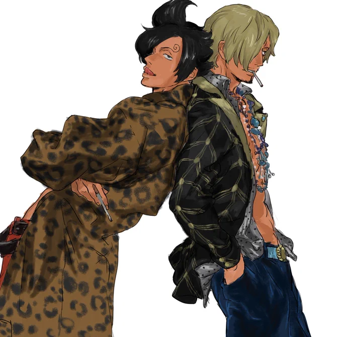 画完才发现衣服很像jojo里的人物…………