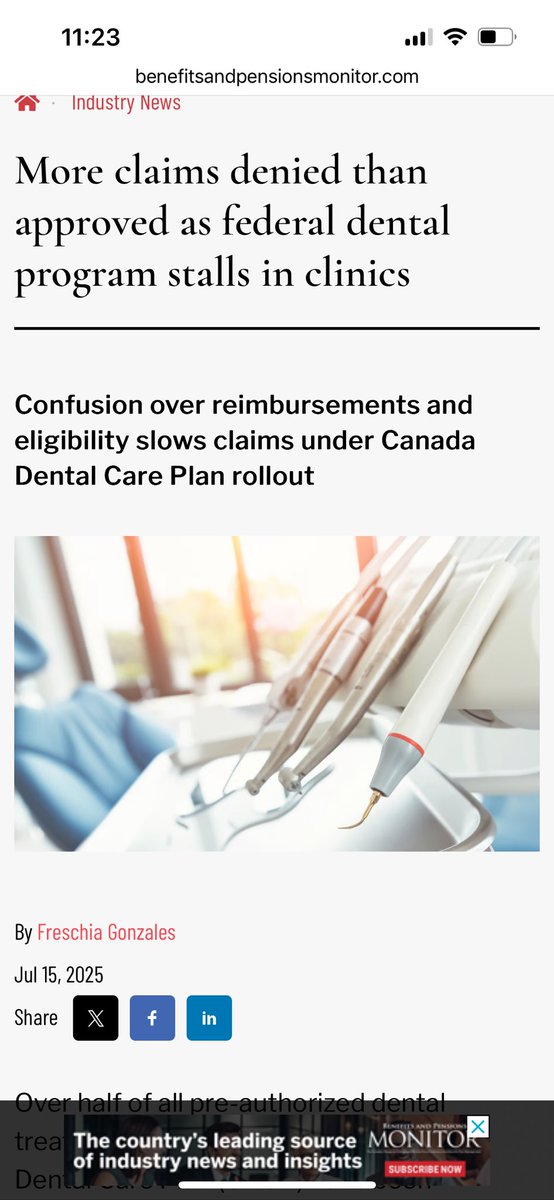 drsharisse's tweet photo. More claims denied than approved under Canada’s new dental program — managed by #Sun Life.
submissions are sent through Sun Life, the government-contracted insurer for the program.
Different program, same playbook.
#insurancefail #insurancedenial #badfaith https://t.co/gH33gAzECB