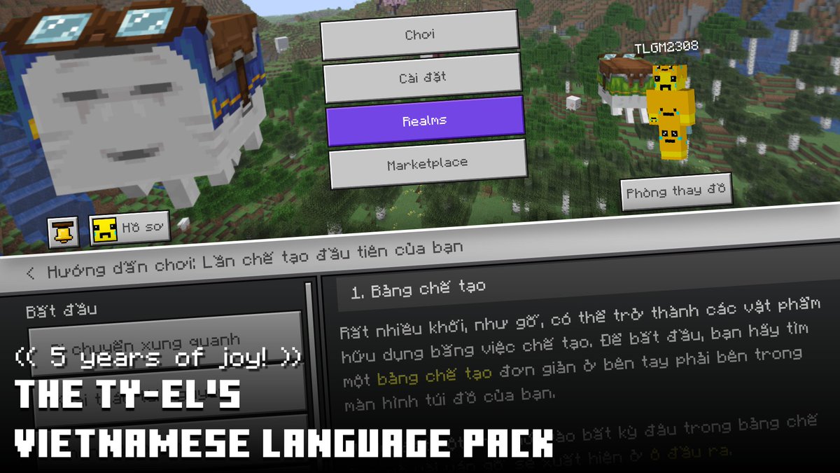 today is not only my birthday, but today also marks 5 years anniversary of my ty-el vietnamese pack.
with that, i just released another update of this pack, which includes even more translations for "editor mode", and fixed tons of bugs, now available on mcpedl and curseforge.