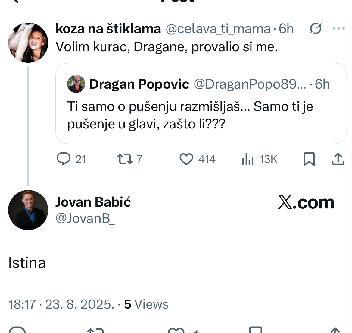 Čovek se autovao, pozdravljam.