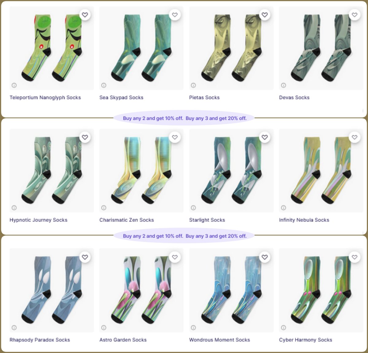 ArtFalaxy's tweet image. Futuristic Designs Socks~by Art Falaxy~
~Artful Socks~
#redbubble #accessories #fashion #art #artfalaxy #socks #FindYourThing
-
🟣 redbubble.com/people/artfala…