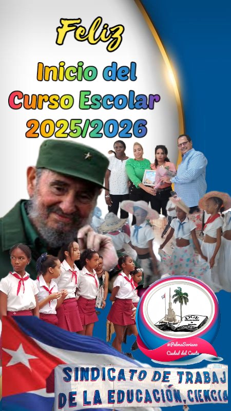 🇨🇺💥Inicio del curso escolar 2025-2026 este 1ro de septiembre no sólo abrimos las puertas de nuestras instituciones sino que será la continuidad a una educación de calidad, fomentando valores, respeto y compañerismo.
#CubaMined #PalmaSoriano #RegresoAClases