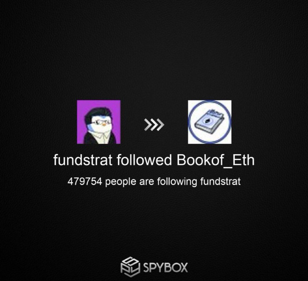 fbb4official's tweet image. We got $ETH ath yesterday and now @fundstrat follows @Bookof_Eth. 

Community is key 📘📘📘