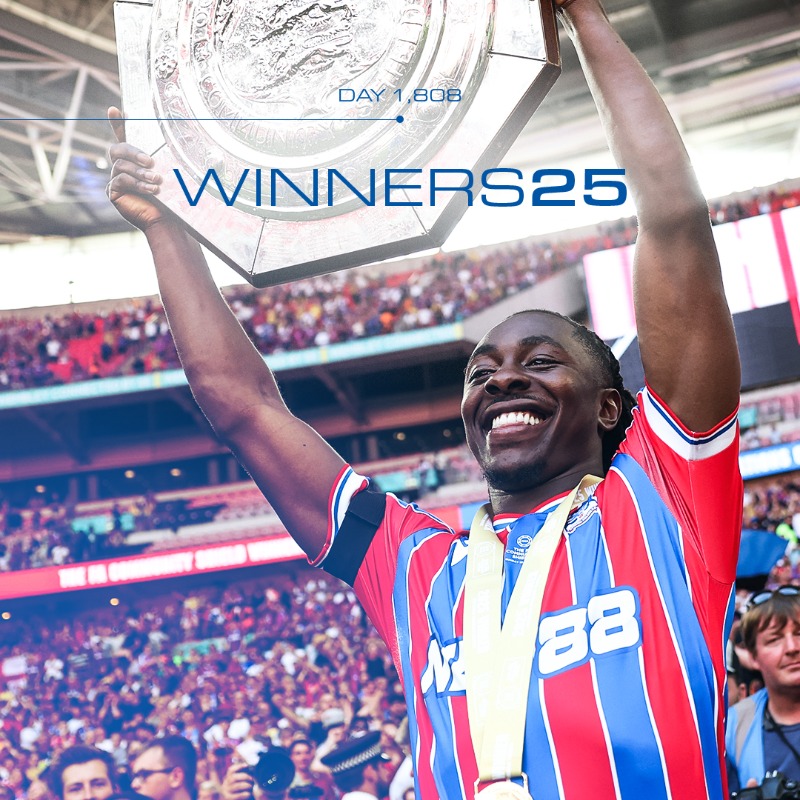 CPFC's tweet photo. Joined: Eze 25.
Left: Winners 25.
