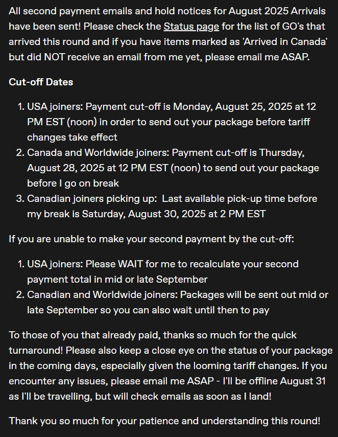 Update 2025-08-23

Link to Status page: shandiango.ca/status