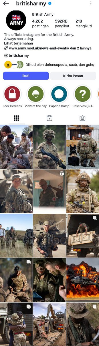 gumpnhell's tweet photo. IG British Army, US Army, Singapore Army, &amp; TNI AD. Liat &amp; nilai aja sendiri. 🤣 https://t.co/DMK16C8fUv