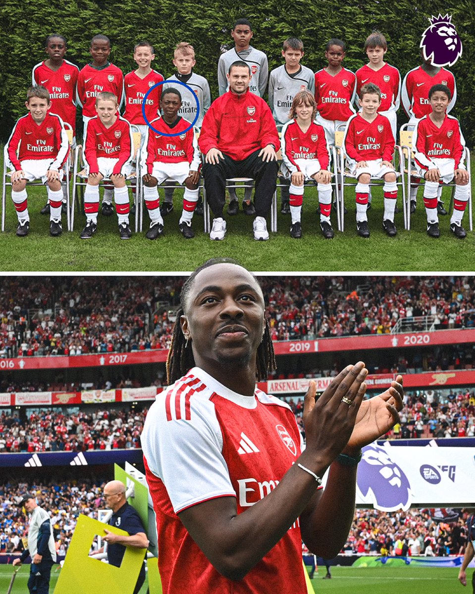 After being released four times as a teenager, Ebere Eze returns to <a href="/Arsenal/">Arsenal</a>, his boyhood club he once dreamt of playing for ✨

Read more about Eze's journey ➡️ preml.ge/35ltse1g