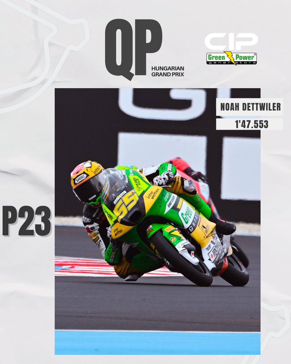 Starting grid for tomorrow 🏁

#HungarianGP🇭🇺 #Moto3 #Racing #EAgroup #TLMoleodinamica #GoAhead #SBSbrakes #ScottOgden #SO19 #NoahDettwiler #ND55 #CIPGreenPower