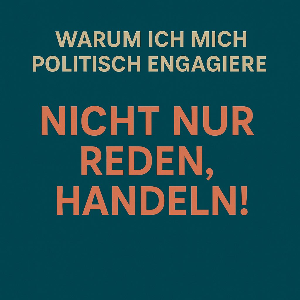 In letzter Zeit wurde ich oft gefragt, warum ich mich jetzt auch politisch engagiere. 
Für mich gibt es dazu folgende Antworten. 

„Weil soziale Gerechtigkeit mehr als ein Versprechen ist – sie muss gelebt werden“ #Chancengleichheit #Fairness #HandelnStattReden“
„Kinderarmut darf