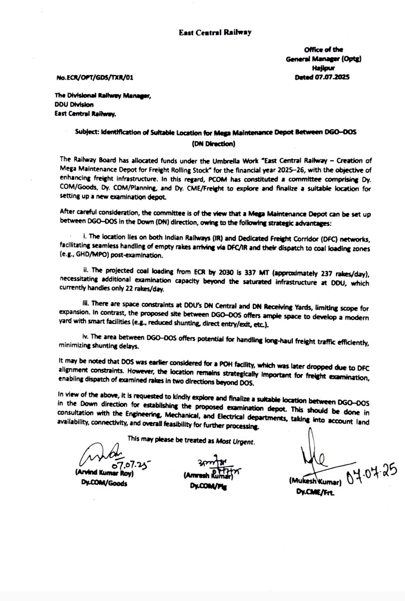 A new game of corrupt railway officials with a low mentality.If you lay a flyover straight track from Pahleja to DLM factory,then remove the DFCC line from DOS .We want the factory at any cost.DGO-DOS also on DFCC line,Discrimination against the residents of DOS will prove costly