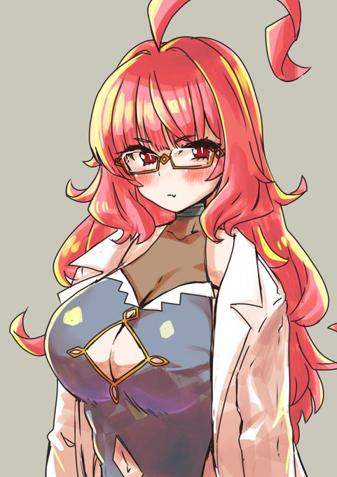 【四肢切断博士tips】出資者の依頼で開発した豊乳薬を早く試したいがために自分を実験台にした結果、想定よりも効果が大きく巨大に膨れ上がってしまう事故が発生。効能を抑える薬を投与したことである程度戻すことには成功したが、それでも元のサイズ↓より遥かに大きくなったまま戻らなくなっている。 