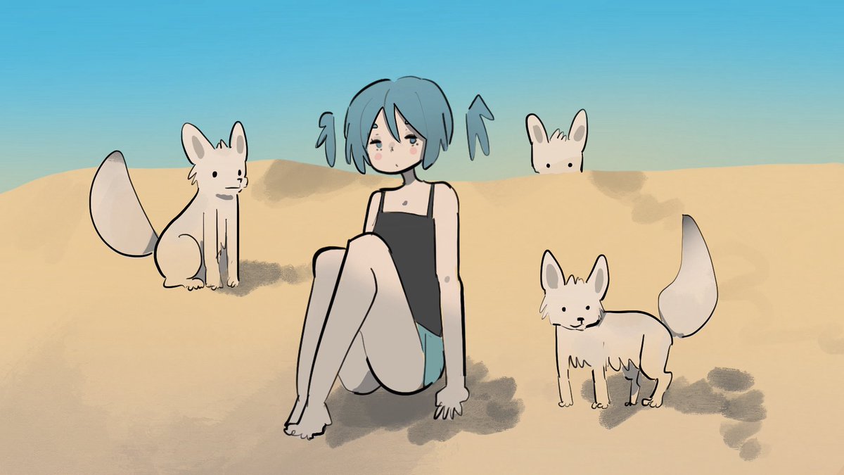 b1n4h's tweet image. desert fox #hatsunemiku