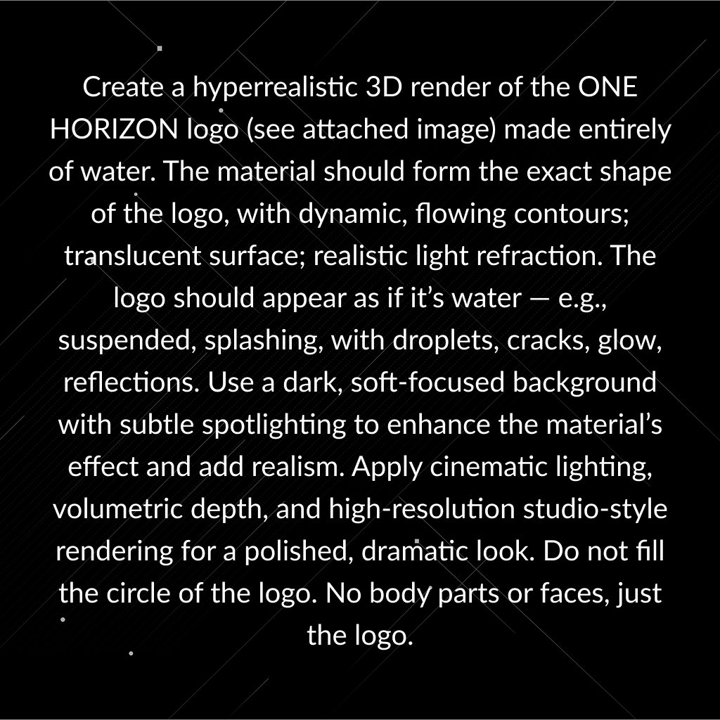 OneHorizonAI's tweet image. Turn your logo into ice ❄️, lava 🔥, or anything you imagine.

All you need: your input logo + these prompts. 🎨

💾 Save this post for later and try it on your own brand.

#AIbranding #ChatGPTPrompts #AILogoDesign #SoraAI