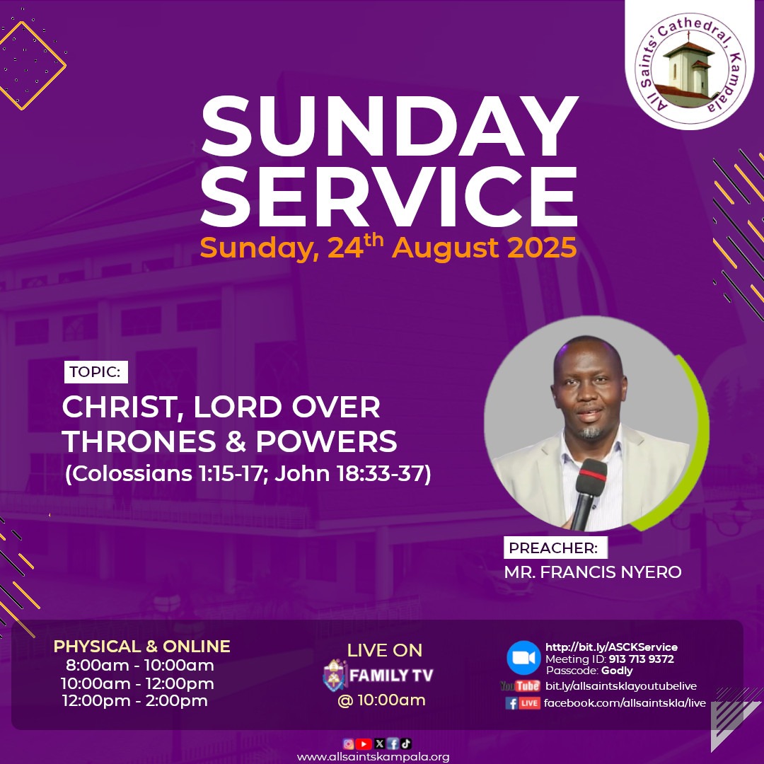 Join us for Sunday Service physically at the cathedral on Sunday, 24th August 2025. Service times: 8am; 10am; 12pm; &amp; 3pm. Come with a friend !!

#ASCKSundayService #Fellowship #ASCKChurchOnline