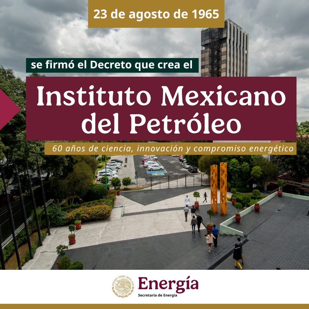 🔧 El <a href="/IMPetroleo/">IMP</a> es sinónimo de conocimiento aplicado y dedicación científica. 

Durante 60 años, su trabajo ha impulsado la creación de tecnologías que han revolucionado la industria petrolera y petroquímica.

El Instituto Mexicano del Petróleo es un orgullo para México y un