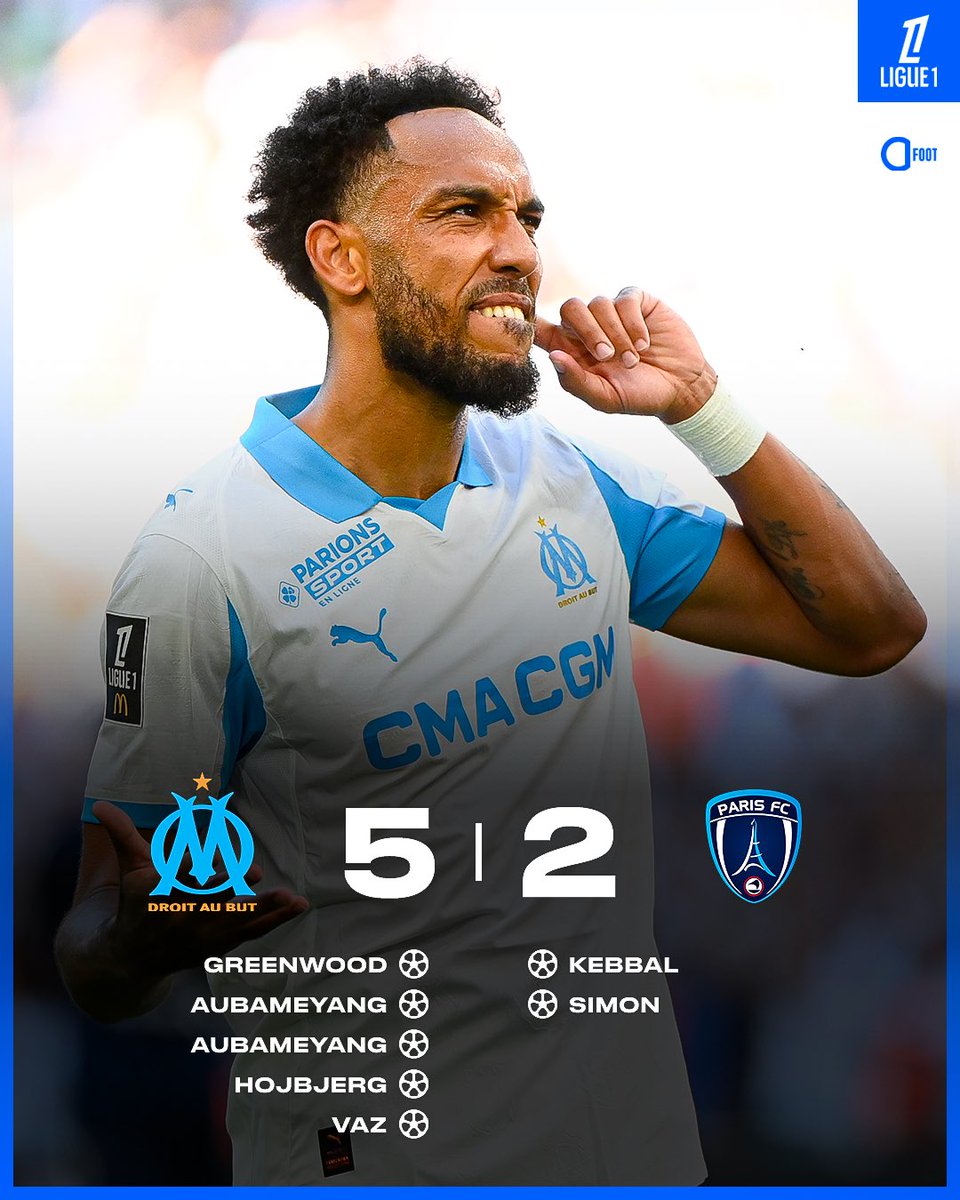 🚨 𝗟’𝗢𝗠 𝗟𝗔𝗡𝗖𝗘 𝗦𝗔 𝗦𝗔𝗜𝗦𝗢𝗡 !!! 💙🤍

Grâce notamment à un Aubameyang 🇬🇦 XXL et une superbe entrée de Nadir 🇲🇦, les Phocéens remportent leurs 3 premiers points de la saison.

Mention spéciale à Ilan Kebbal 🇩🇿 côté Paris FC auteur d’une superbe prestation. 👏