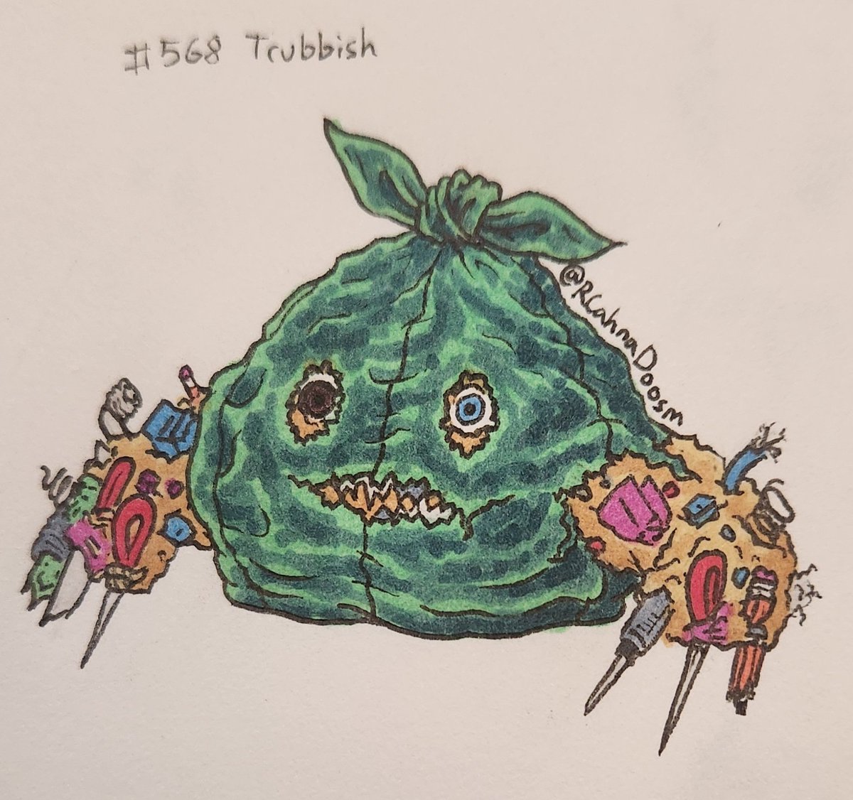 RCahnaDoosm's tweet photo. It's complete Trubbish 🗑 #realisticpokemon #pokemon #fanart #trashman #trash #traditionalart #artist https://t.co/NZ48ebvM4L
