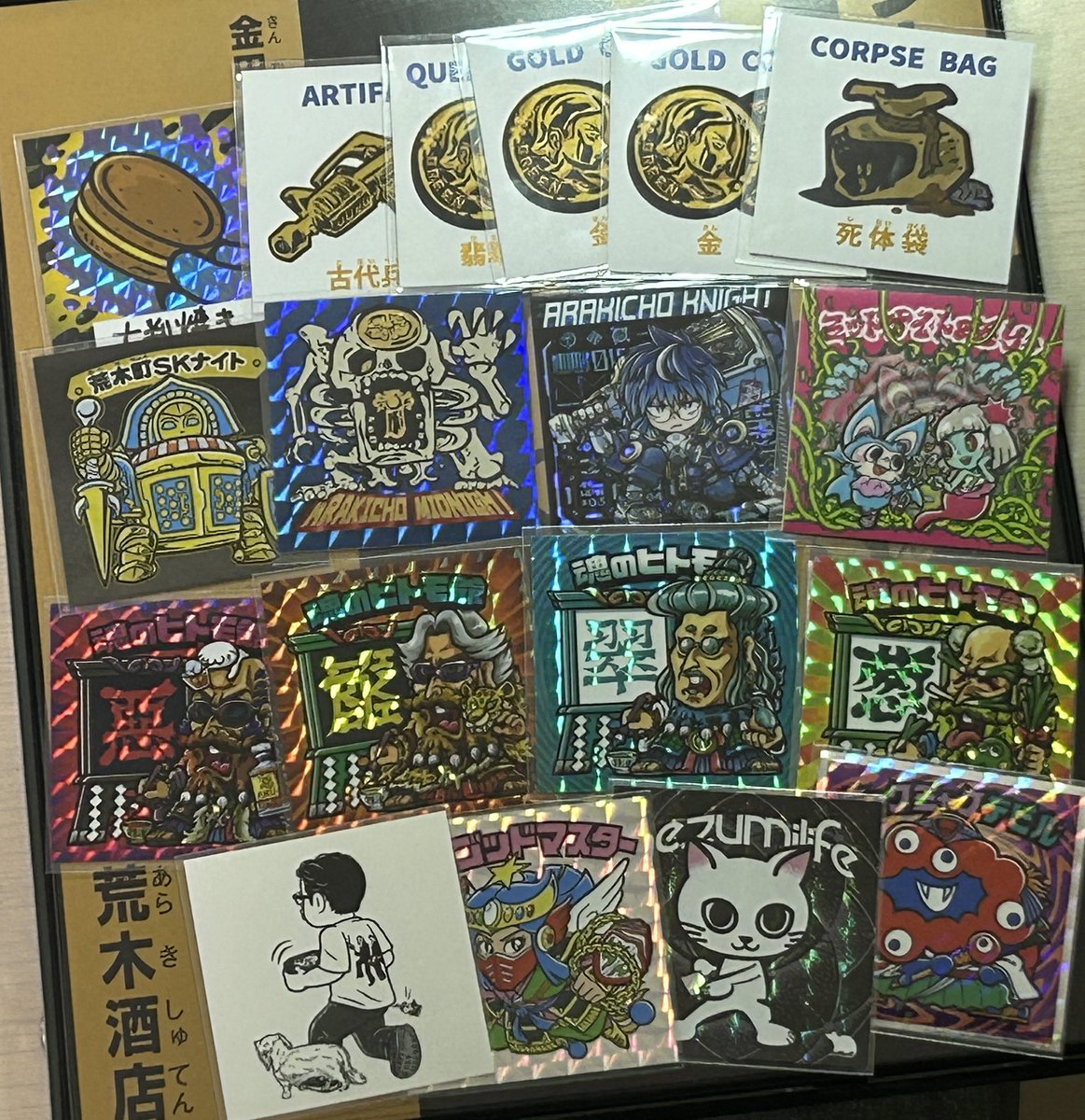 待望のてちさんのナイ十げとー！
今日はよくわかんないけどなんかついてた！

最近頂いたシールみんなありがとにゃん❤️

 #荒木町ナイト