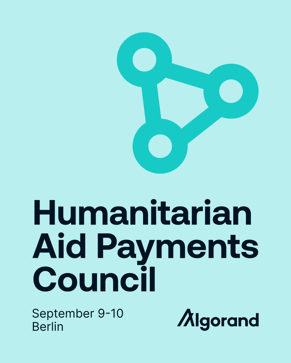 Algorand Foundation (@algofoundation) on Twitter photo The Algorand Foundation is hosting the Humanitarian Aid Payments Council in Berlin, September 9-10.
Members in attendance will include: <a href="/UNDP/">UN Development</a>, <a href="/circle/">Circle</a>, <a href="/Worldpay_Global/">Worldpay</a>, <a href="/mercycorps/">Mercy Corps</a>, <a href="/Quantoz/">Quantoz</a>, <a href="/HesabPay_/">HesabPay</a> & more.
The Council is dedicated to scaling the use of blockchain in The Algorand Foundation is hosting the Humanitarian Aid Payments Council in Berlin, September 9-10.
Members in attendance will include: <a href="/UNDP/">UN Development</a>, <a href="/circle/">Circle</a>, <a href="/Worldpay_Global/">Worldpay</a>, <a href="/mercycorps/">Mercy Corps</a>, <a href="/Quantoz/">Quantoz</a>, <a href="/HesabPay_/">HesabPay</a> & more.
The Council is dedicated to scaling the use of blockchain in