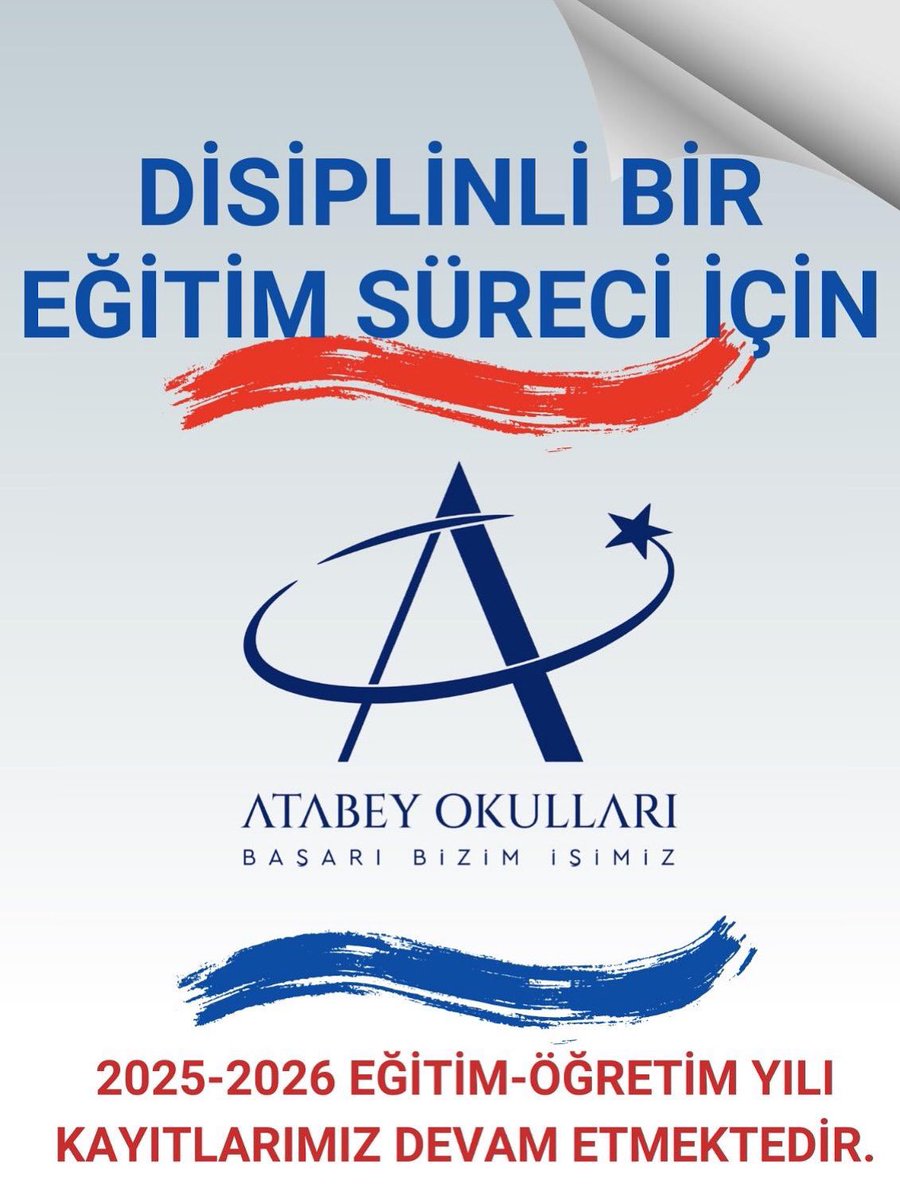 📘 Disiplinli bir eğitim süreci, başarıya giden en sağlam yoldur!
🎯 Atabey Okulları olarak öğrencilerimizi geleceğe donanımlı bireyler olarak hazırlıyoruz.

📌 2025-2026 eğitim-öğretim yılı kayıtlarımız devam ediyor.
🌟 Başarı bizim işimiz!