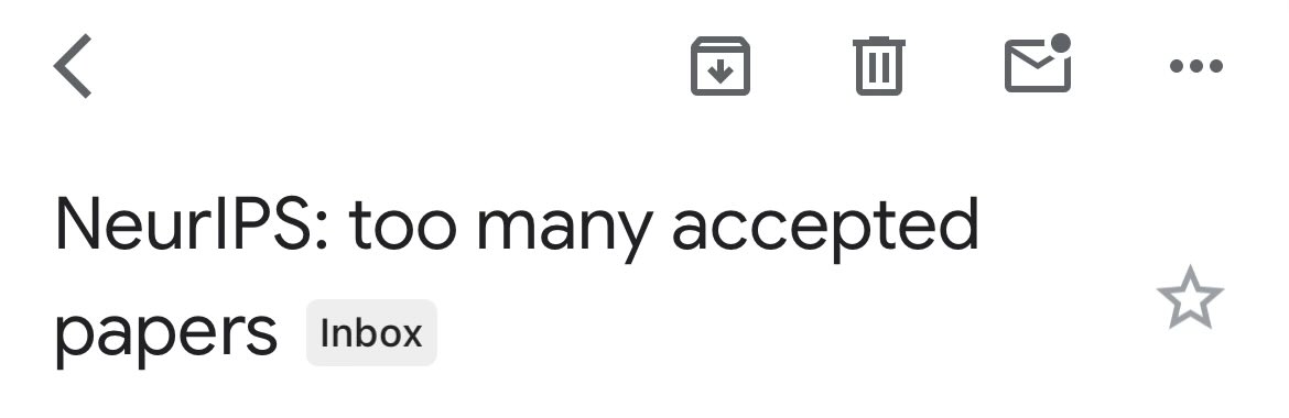 <a href="/NeurIPSConf/">NeurIPS Conference</a> <a href="/hsuantienlin/">Hsuan-Tien Lin</a> Get ready to have your well-reviewed NeurIPS rejected for perplexing reasons. 

We are doing this to ourselves!