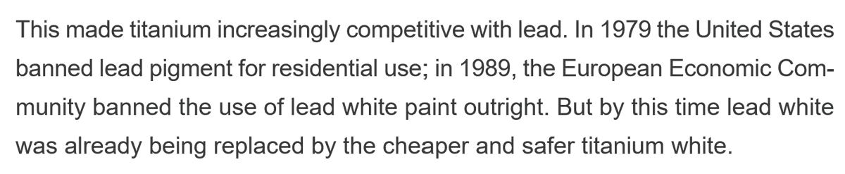Lead paint was displaced not by regulation but by a cheaper and better substitute. The same dynamic is the only realistic path for a global energy transition.