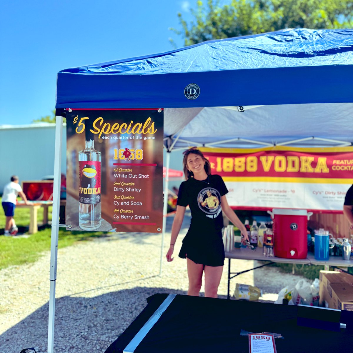 Iowa Distilling Co. (@iowadistilling) on Twitter photo Street Party is happening in Cumming! Iowa State 1858 vodka specials happening throughout the game. 
See you soon. Street Party is happening in Cumming! Iowa State 1858 vodka specials happening throughout the game. 
See you soon.