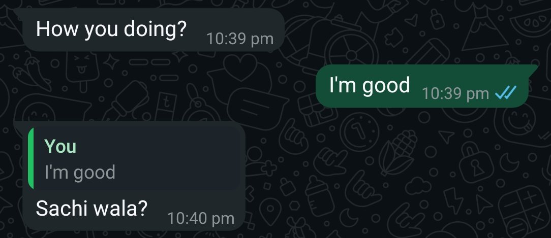 Been through so much shit in life, that even in good times people aren't believing I'm really good.