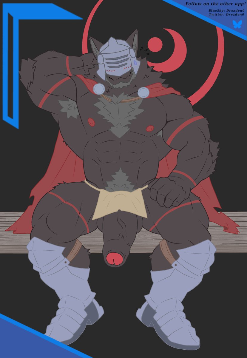 You prepare to undress for bed with the captain of the knights, but you notice that his lion cloth is a bit too small for him... 
This is for @Muskywerewoof Hope you enjoy <3