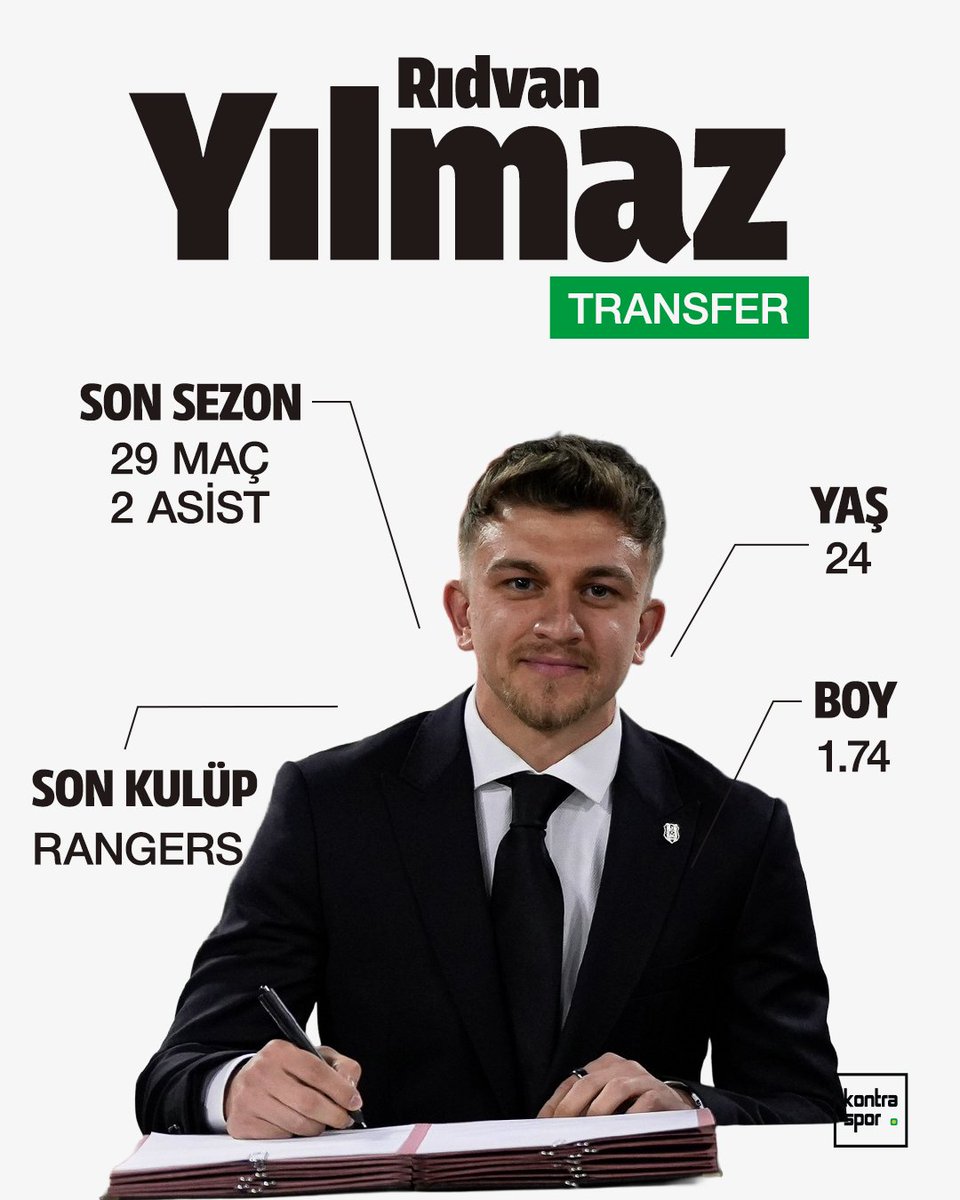 ✍ Beşiktaş, Rangers'tan transfer ettiği eski futbolcusu Rıdvan Yılmaz ile 3+1 yıllık sözleşme imzalandığını açıkladı. 

🤔 Sizce sol bekte formayı kapar mı?