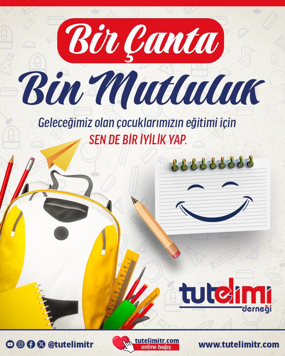 Tut Elimi Türkiye Temsilciliği (@tutelimitr) on Twitter photo 🏫 Okula Dönüş Başlıyor 🔔
✏️ 2025-2026 eğitim ve öğretim yılına başlayan ihtiyaç sahibi çocuklarımıza eğitim seti desteği sağlıyoruz.
📓 Daha önce tespit ettiğimiz öğrenci kardeşlerimize sizlerin desteklerini ulaştırıyoruz.
#kitap #kütüphane #yardımı  #okul #öğrenci #türkiye 🏫 Okula Dönüş Başlıyor 🔔
✏️ 2025-2026 eğitim ve öğretim yılına başlayan ihtiyaç sahibi çocuklarımıza eğitim seti desteği sağlıyoruz.
📓 Daha önce tespit ettiğimiz öğrenci kardeşlerimize sizlerin desteklerini ulaştırıyoruz.
#kitap #kütüphane #yardımı  #okul #öğrenci #türkiye