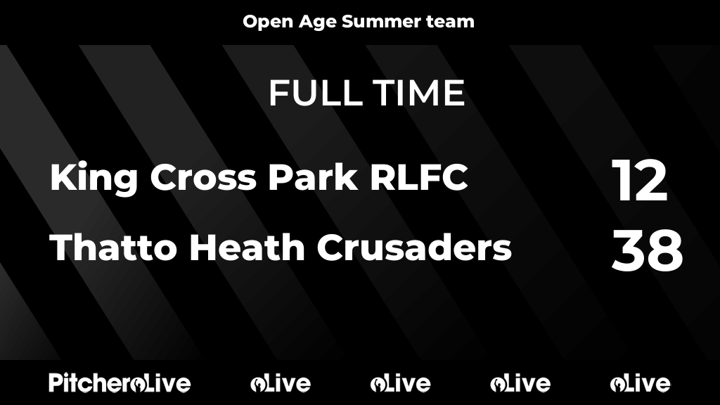 FULL TIME: King Cross Park RLFC 12 - 38 Thatto Heath Crusaders
#KINTHA #Pitchero
pitchero.com/clubs/kingcros…