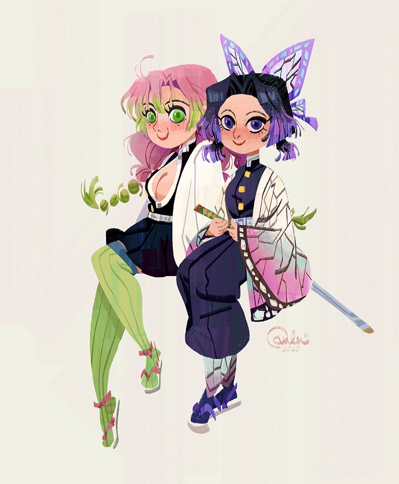 #鬼滅 忍&amp;蜜璃
こちょう しのぶ
かんろじ みつり