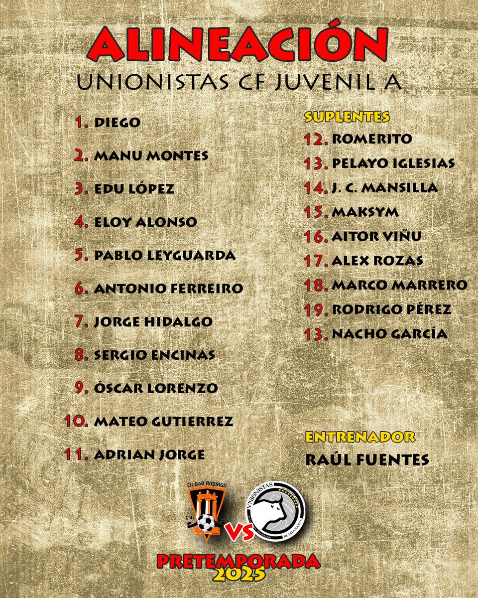 📋 <a href="/CRCF_oficial/">Ciudad Rodrigo CF</a> 🆚 <a href="/UnionistasCF/">Unionistas de Salamanca CF</a> Juvenil A | Amistoso

📅 Sábado 23 de Agosto
🏟️ Francisco Mateos
⏱️ 19;30 horas

<a href="/CRCF_oficial/">Ciudad Rodrigo CF</a>
🆚
<a href="/UnionistasCF/">Unionistas de Salamanca CF</a> Juvenil A 

#CiudadRodrigoUnionistas
#ConstruyendoUSCF🏗️