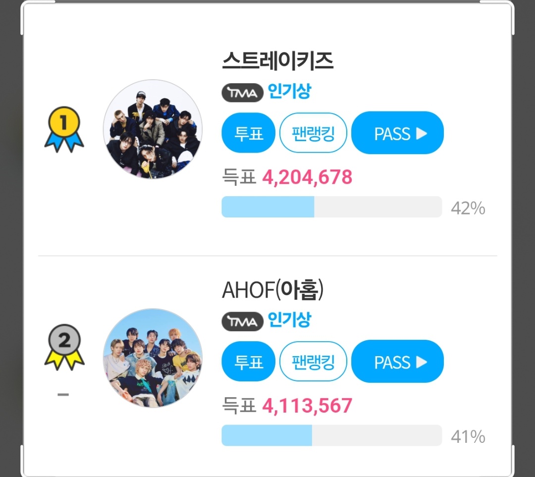 STAY 😭 
I KNOW THEIR FANDOM IS CUTE AND ALL, BUT THAT DOESNT MEAN WE SHOULD LET THEM WIN 😅
ITS A TROPHY AND SKZ ARE ATTENDING!