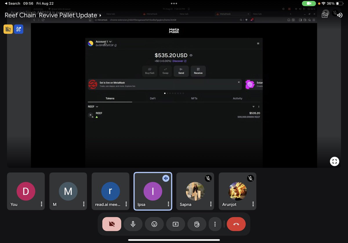 Reef_Chain's tweet photo. 🪸 THE LAST TWO WEEKS AT REEF 🪸

Friday, August 22, 2025

- Prompted by a community member, we contacted the developer of a game in testing about expanding to Reef Chain
- Emailed Baanx leadership to ask why Reef-branded debit cards are still being issued; no response yet
- Set up an account with a new hosting platform to set up infrastructure for the upcoming on-chain incentive program
- In discussions about white-labelling a popular quest platform
- Announced Wrapped @USDC now live on Reef Chain
- Working closely with multiple CEXs to finalize support for $REEF on Reef Chain
- Saw significant movement on the upcoming Reef Chain upgrade; Antier demonstrated native support for popular EVM wallets like MetaMask
- Derek recorded an interview with Sander Gortjes for the HELLO Podcast
- We met with a company that specializes in ecosystem growth initiatives
- Launched a sizable REEF/USDC pool on ReefSwap
- Lots of internal discussions about potential business development targets, marketing initiatives, etc.
- You will soon see the results of multiple decisions made over the past week as well
- Preparing for the launch of Reef's new testnet in September, aiming to launch prior to hackathon at Web3 Conf in Enugu, Nigeria