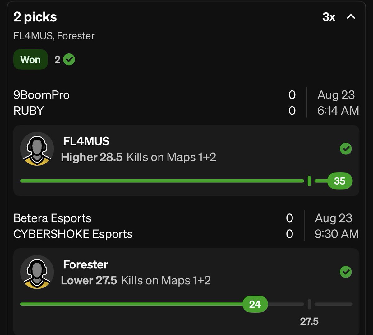 Cloud ☁️ (@cloudyparlay) on Twitter photo CASH THE POTD✅
Premium also cashed the pair for 3x come lock in🤑
Found this on <a href="/pickfinderapp/">PickFinder</a> the ONLY APP WITH DATA FOR ESPORTS 🎮
Get 10% OFF ANY PACKAGE with code “CLOUD”☁️
🔗 pickfinder.app/?ref=CLOUD
GET ACCESS TO ALL MY PLAYS HERE👇
dubclub.win/checkout/26026… CASH THE POTD✅
Premium also cashed the pair for 3x come lock in🤑
Found this on <a href="/pickfinderapp/">PickFinder</a> the ONLY APP WITH DATA FOR ESPORTS 🎮
Get 10% OFF ANY PACKAGE with code “CLOUD”☁️
🔗 pickfinder.app/?ref=CLOUD
GET ACCESS TO ALL MY PLAYS HERE👇
dubclub.win/checkout/26026…