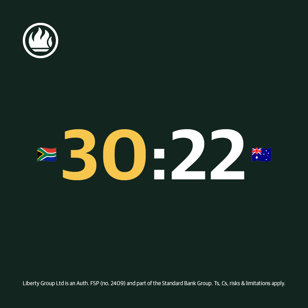 LibertyGroupSA's tweet photo. Congratulations, Bokke @Springboks !
We, and the rest of Mzansi, were In It With You and on the edge of our seats till the very end! 🇿🇦🎉
#HumansWelcome #InItWithYou #Springboks https://t.co/uVgJziBZaa