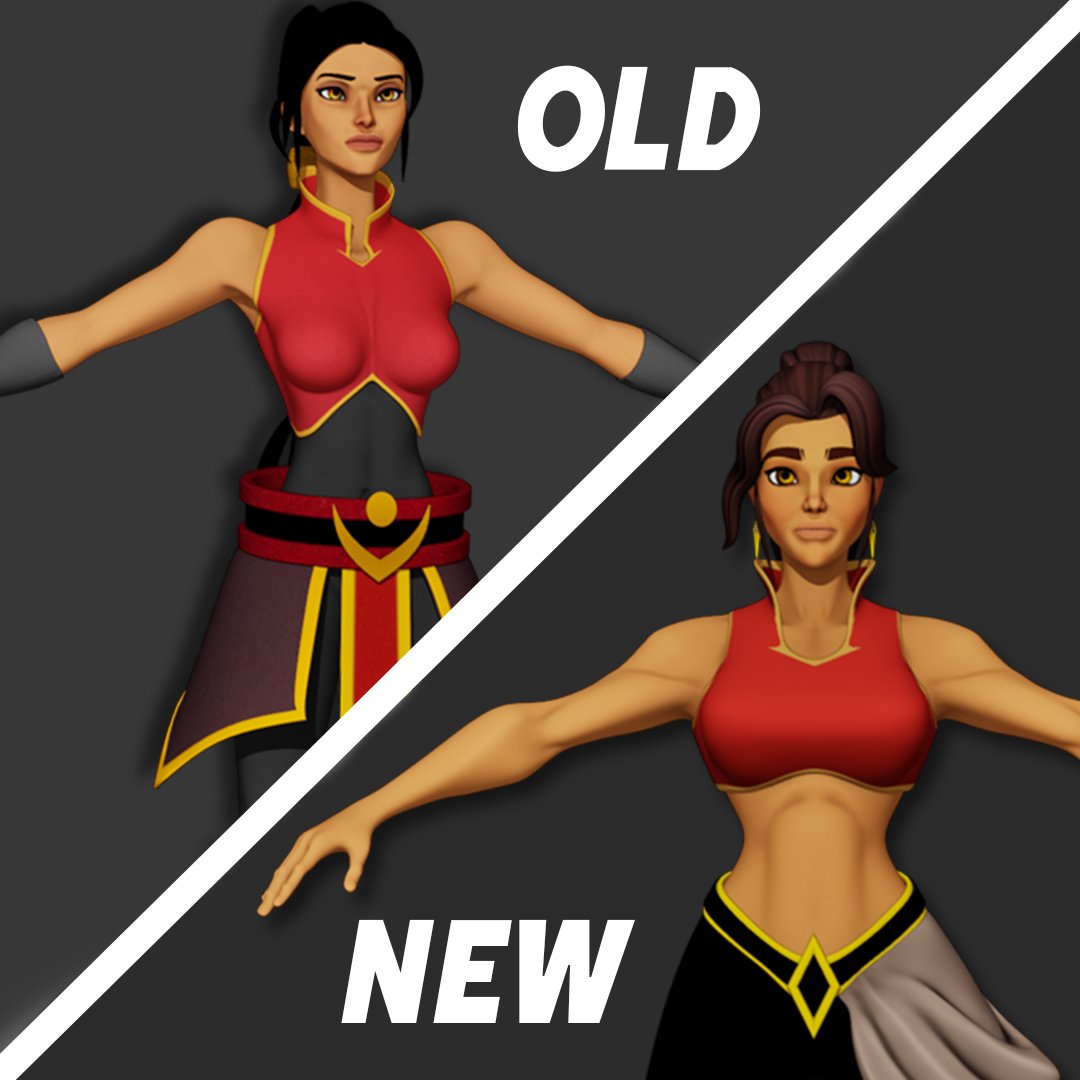 sambamprods's tweet image. Since this is early into the web-series, I took the opportunity to redesign my main character, Nuriya, to give a more stylized look. 

What do you think?

#blender3D