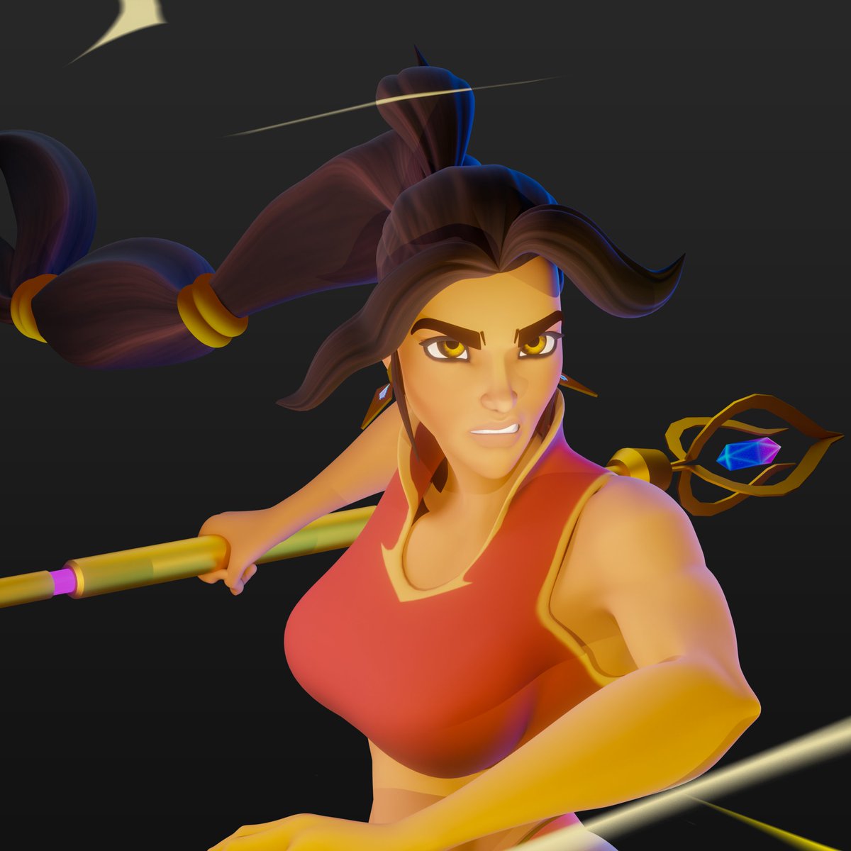 sambamprods's tweet image. Since this is early into the web-series, I took the opportunity to redesign my main character, Nuriya, to give a more stylized look. 

What do you think?

#blender3D